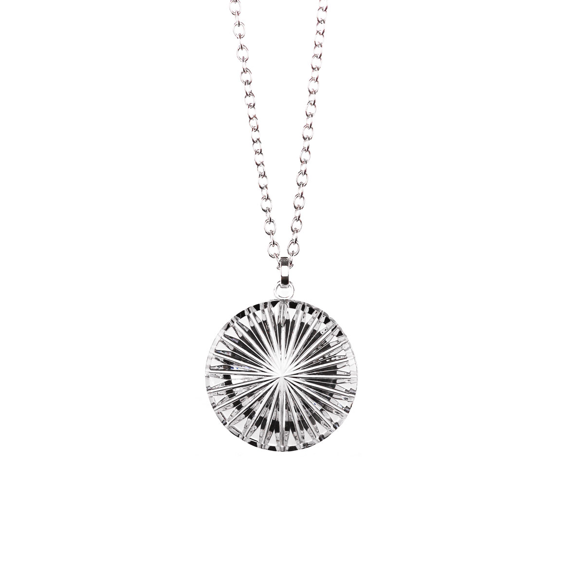 Cashs Ireland, Newgrange Circle Pendant Crystal Necklace, Medium